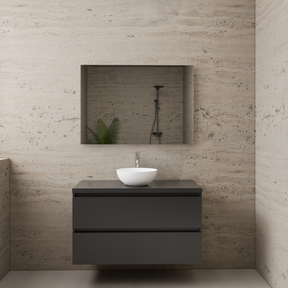 Badkamermeubel Gliss Project 100cm⎢Hoogglans Antraciet⎢Onderkast met topblad