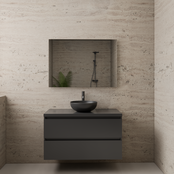Badkamermeubel Gliss Project 100cm⎢Hoogglans Antraciet⎢Onderkast met topblad Badkamermeubel Gliss Project 100cm⎢Hoogglans Antraciet⎢Onderkast met topblad