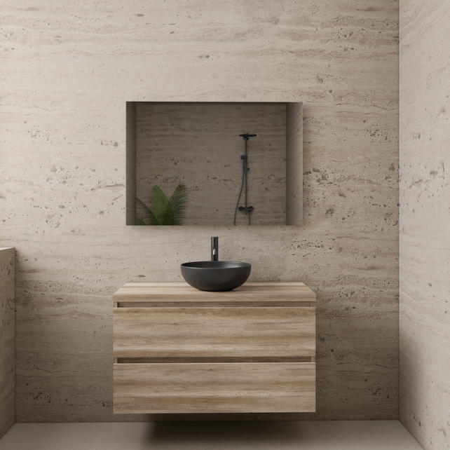 Badkamermeubel Gliss Project 100cm⎢Canyon Oak⎢Onderkast met topblad