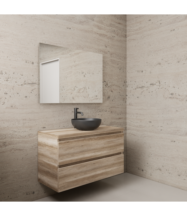 Badkamermeubel Gliss Project 100cm⎢Canyon Oak⎢Onderkast met topblad