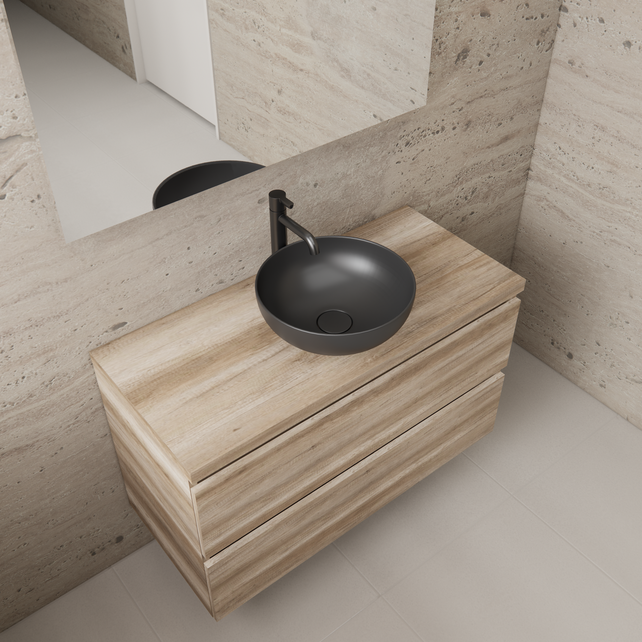 Badkamermeubel Gliss Project 100cm⎢Canyon Oak⎢Onderkast met topblad