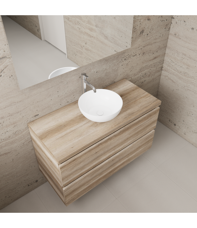 Badkamermeubel Gliss Project 100cm⎢Canyon Oak⎢Onderkast met topblad