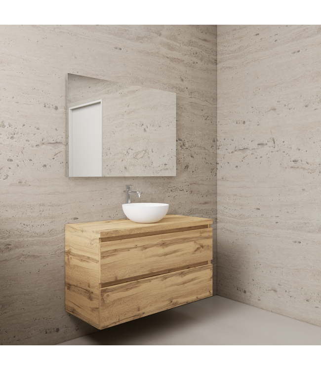 GLISS DESIGN Badkamermeubel Gliss Project 100cm⎢Dakota Oak⎢Onderkast met topblad