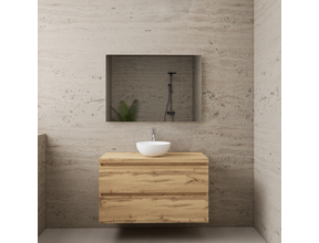 Badkamermeubel Gliss Project 100cm⎢Dakota Oak⎢Onderkast met topblad