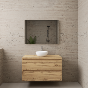 Badkamermeubel Gliss Project 100cm⎢Dakota Oak⎢Onderkast met topblad