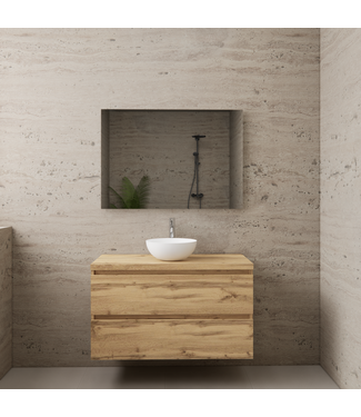 GLISS DESIGN Badkamermeubel Gliss Project 100cm⎢Dakota Oak⎢Onderkast met topblad