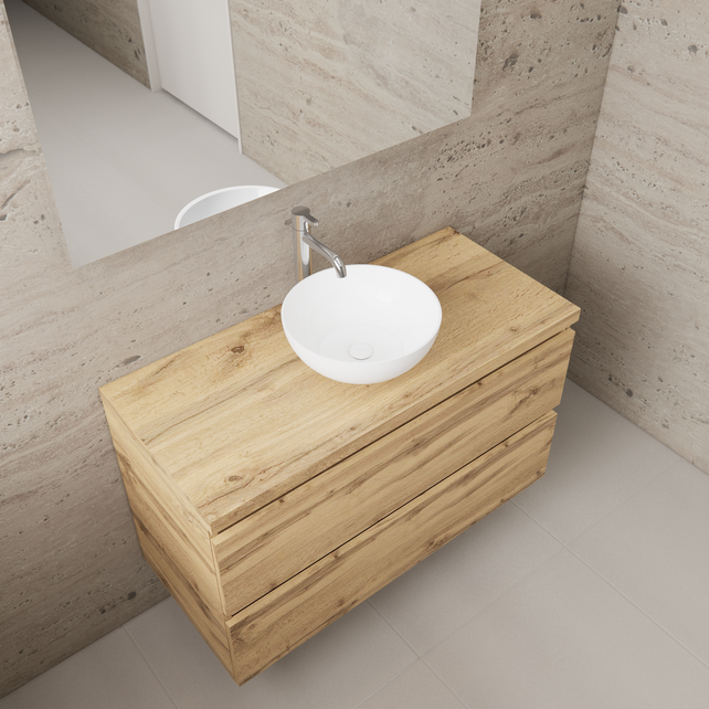 Badkamermeubel Gliss Project 100cm⎢Dakota Oak⎢Onderkast met topblad