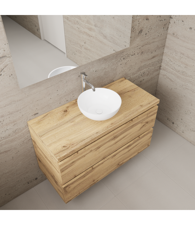 Badkamermeubel Gliss Project 100cm⎢Dakota Oak⎢Onderkast met topblad