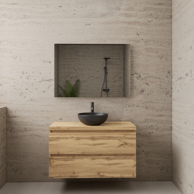 Badkamermeubel Gliss Project 100cm⎢Dakota Oak⎢Onderkast met topblad