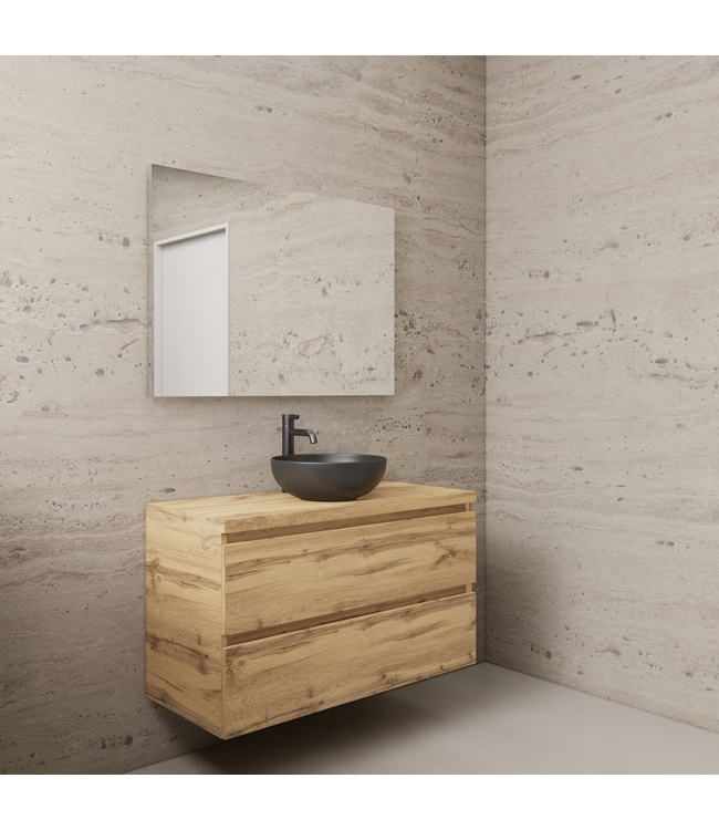 GLISS DESIGN Badkamermeubel Gliss Project 100cm⎢Dakota Oak⎢Onderkast met topblad