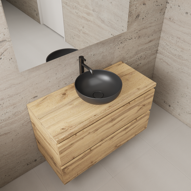 Badkamermeubel Gliss Project 100cm⎢Dakota Oak⎢Onderkast met topblad