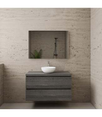 GLISS DESIGN Badkamermeubel Gliss Project 100cm⎢Frey Oak⎢Onderkast met topblad