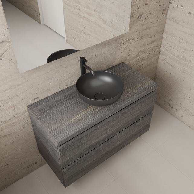 Badkamermeubel Gliss Project 100cm⎢Frey Oak⎢Onderkast met topblad