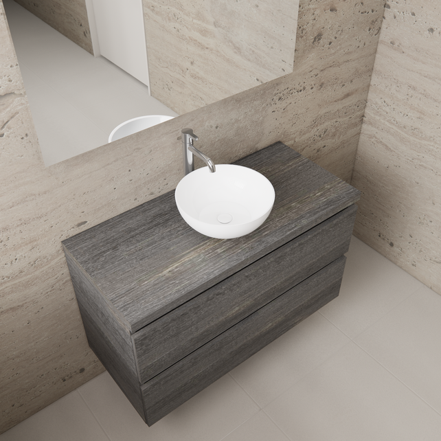 Badkamermeubel Gliss Project 100cm⎢Frey Oak⎢Onderkast met topblad