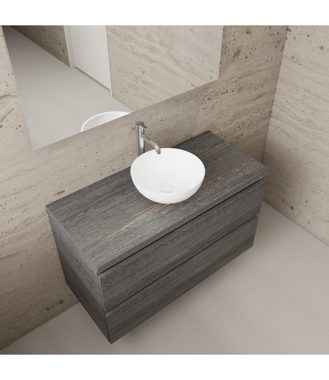 Badkamermeubel Gliss Project 100cm⎢Frey Oak⎢Onderkast met topblad