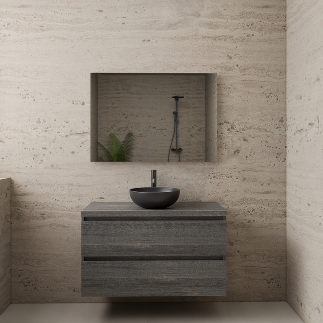 Badkamermeubel Gliss Project 100cm⎢Frey Oak⎢Onderkast met topblad