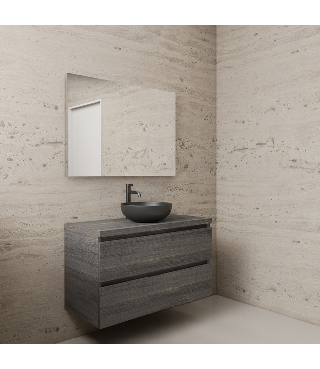 Badkamermeubel Gliss Project 100cm⎢Frey Oak⎢Onderkast met topblad