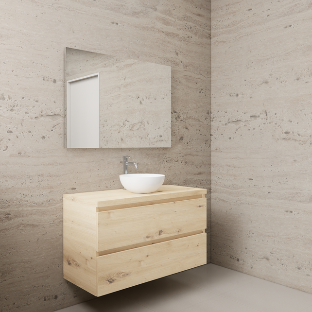 Badkamermeubel Gliss Project 100cm⎢Artisan Oak⎢Onderkast met topblad