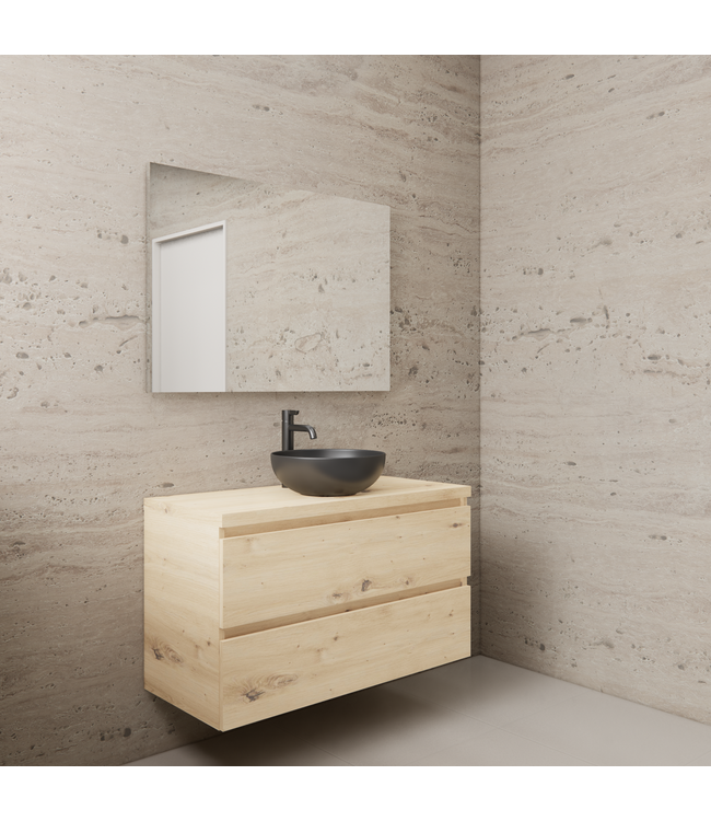 Badkamermeubel Gliss Project 100cm⎢Artisan Oak⎢Onderkast met topblad