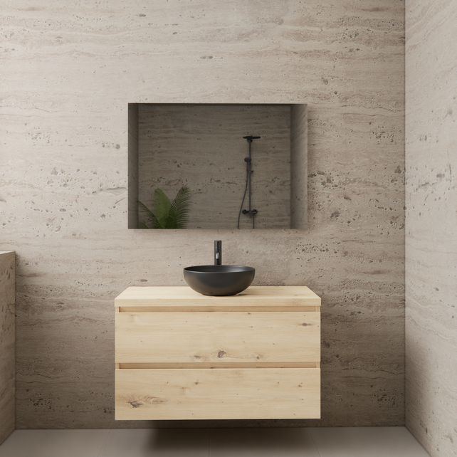 Badkamermeubel Gliss Project 100cm⎢Artisan Oak⎢Onderkast met topblad