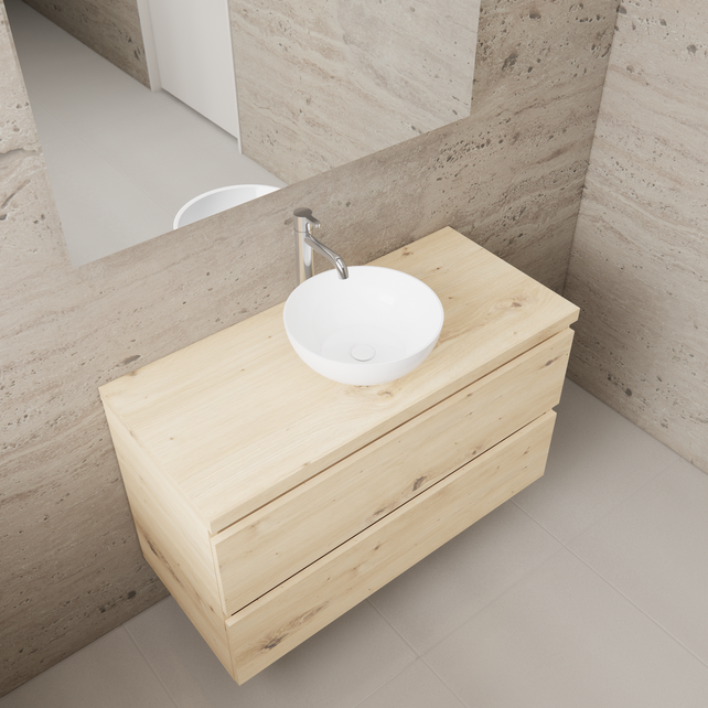 Badkamermeubel Gliss Project 100cm⎢Artisan Oak⎢Onderkast met topblad