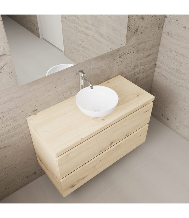 Badkamermeubel Gliss Project 100cm⎢Artisan Oak⎢Onderkast met topblad