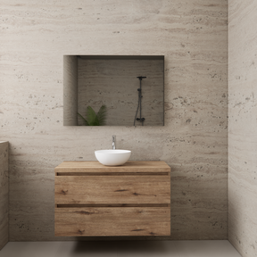 Badkamermeubel Gliss Project 100cm⎢Wellington Oak⎢Onderkast met topblad