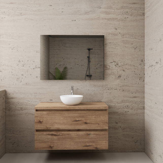 Badkamermeubel Gliss Project 100cm⎢Wellington Oak⎢Onderkast met topblad