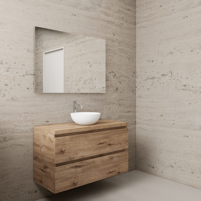 Badkamermeubel Gliss Project 100cm⎢Wellington Oak⎢Onderkast met topblad