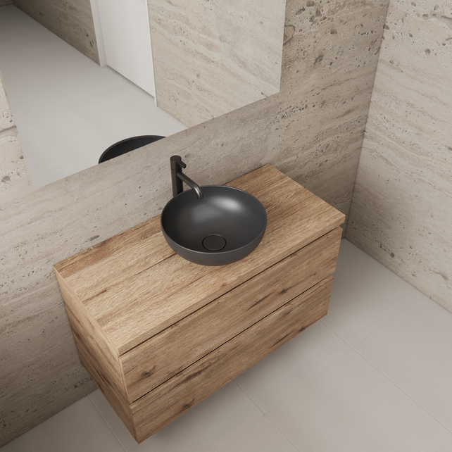 Badkamermeubel Gliss Project 100cm⎢Wellington Oak⎢Onderkast met topblad