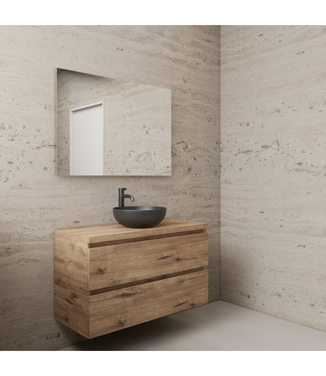 Badkamermeubel Gliss Project 100cm⎢Wellington Oak⎢Onderkast met topblad