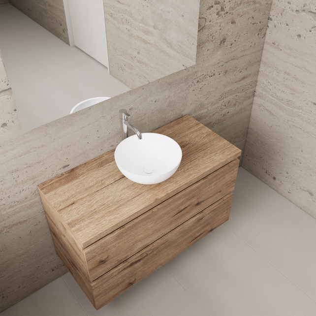 Badkamermeubel Gliss Project 100cm⎢Wellington Oak⎢Onderkast met topblad