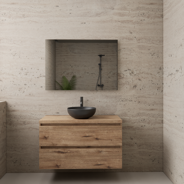 Badkamermeubel Gliss Project 100cm⎢Wellington Oak⎢Onderkast met topblad