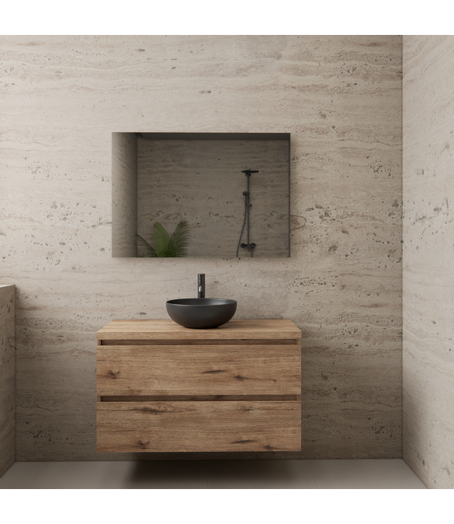 GLISS DESIGN Badkamermeubel Gliss Project 100cm⎢Wellington Oak⎢Onderkast met topblad