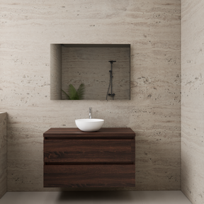 Badkamermeubel Gliss Project 100cm⎢Sonoma Choco⎢Onderkast met topblad