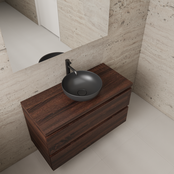 Badkamermeubel Gliss Project 100cm⎢Sonoma Choco⎢Onderkast met topblad