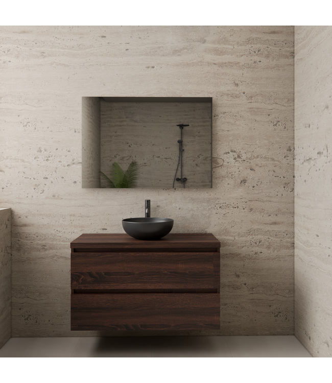 Badkamermeubel Gliss Project 100cm⎢Sonoma Choco⎢Onderkast met topblad