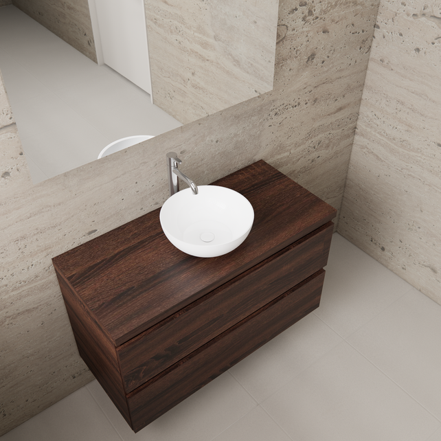 Badkamermeubel Gliss Project 100cm⎢Sonoma Choco⎢Onderkast met topblad