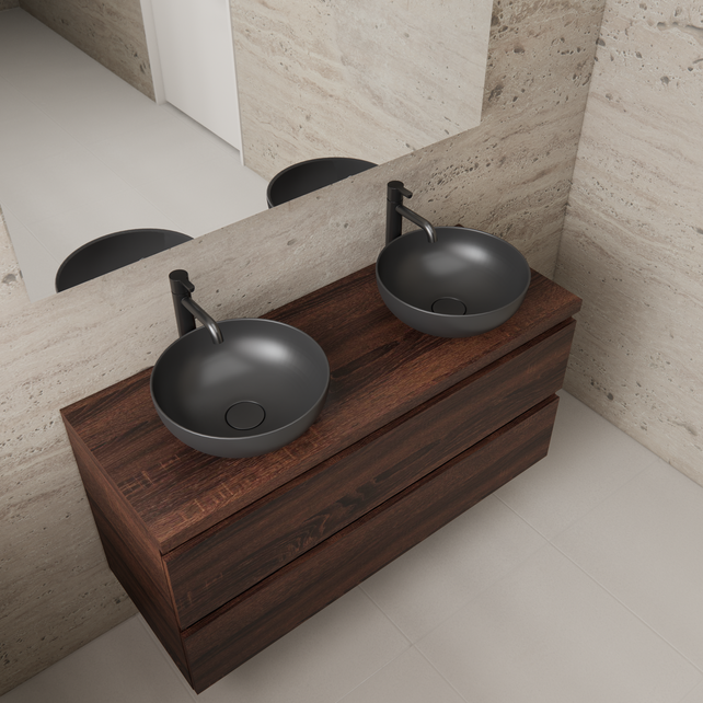 Badkamermeubel Gliss Project 120cm⎢Sonoma Choco⎢Onderkast met topblad