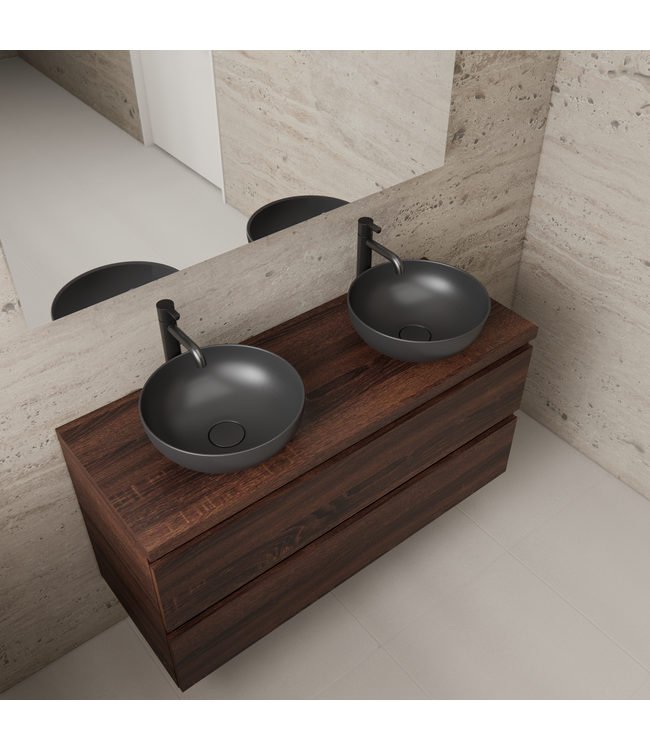 Badkamermeubel Gliss Project 120cm⎢Sonoma Choco⎢Onderkast met topblad