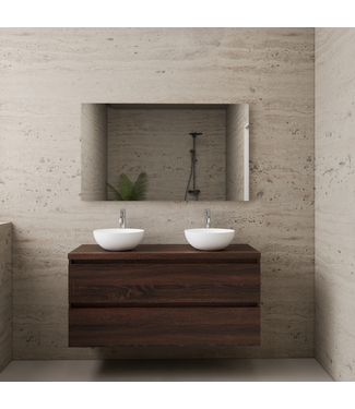 GLISS DESIGN Badkamermeubel Gliss Project 120cm⎢Sonoma Choco⎢Onderkast met topblad