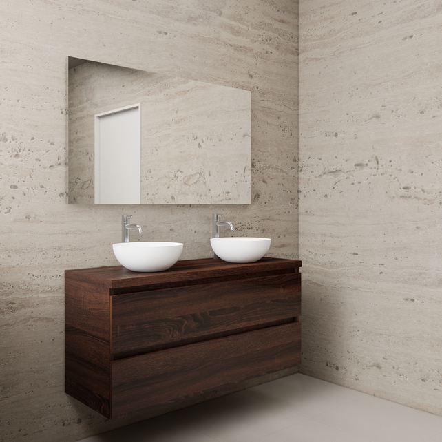 Badkamermeubel Gliss Project 120cm⎢Sonoma Choco⎢Onderkast met topblad