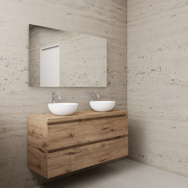 Badkamermeubel Gliss Project 120cm⎢Wellington Oak⎢Onderkast met topblad