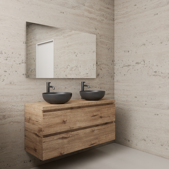 Badkamermeubel Gliss Project 120cm⎢Wellington Oak⎢Onderkast met topblad