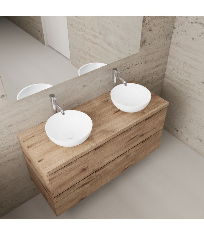 Badkamermeubel Gliss Project 120cm⎢Wellington Oak⎢Onderkast met topblad