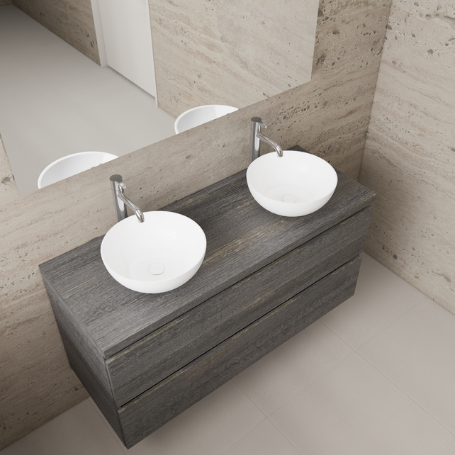 Badkamermeubel Gliss Project 120cm⎢Frey Oak⎢Onderkast met topblad