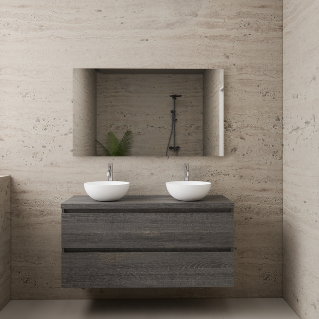 Badkamermeubel Gliss Project 120cm⎢Frey Oak⎢Onderkast met topblad