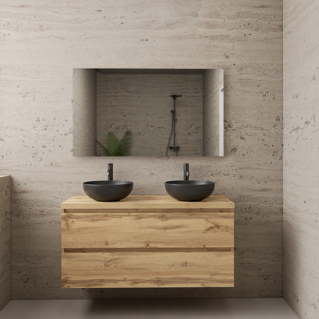 Badkamermeubel Gliss Project 120cm⎢Dakota Oak⎢Onderkast met topblad