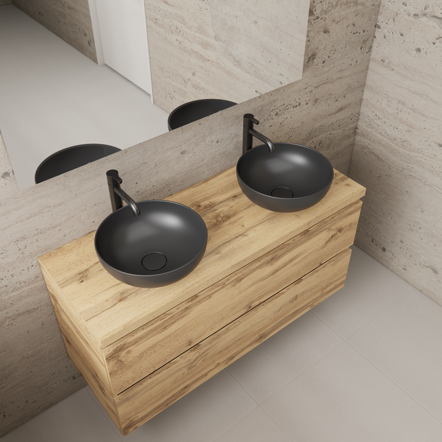 Badkamermeubel Gliss Project 120cm⎢Dakota Oak⎢Onderkast met topblad