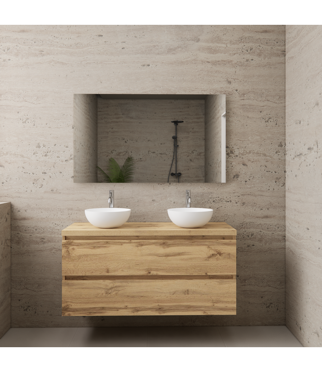 Badkamermeubel Gliss Project 120cm⎢Dakota Oak⎢Onderkast met topblad